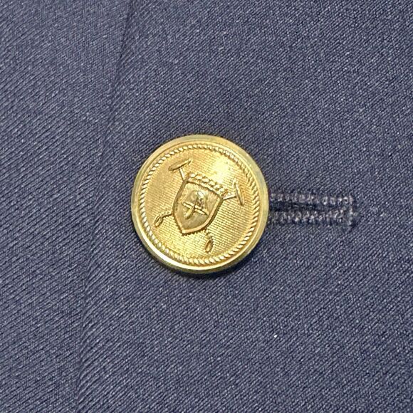 Lauren RALPH LAUREN Navy Blue Gold Button Sport Coat Suit Blazer 42R Wool - Picture 8 of 15